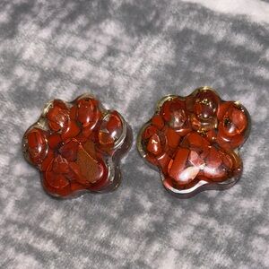 Red Paw Print Resin Coasters
